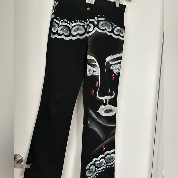 Iceberg Pants - Iceberg Vintage White Hand Painted Weeping Madonna